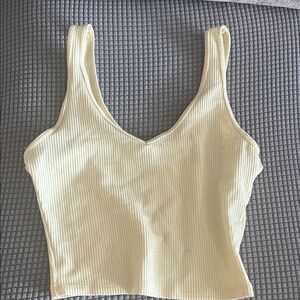 Hollister Cream Ribbed Tank Top